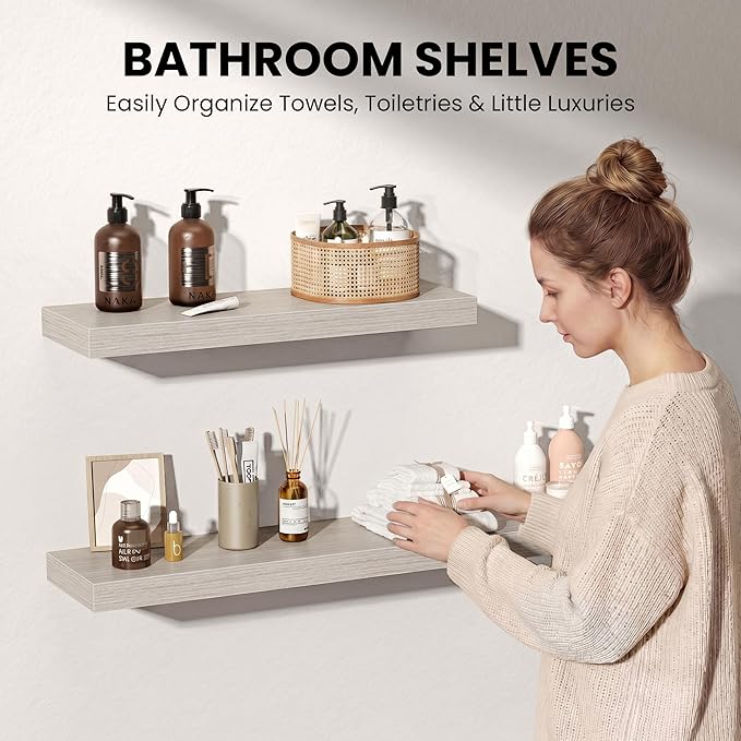 Fun Memories 60Inch Long Floating Shelves, 8 Inch Deep Shelves
