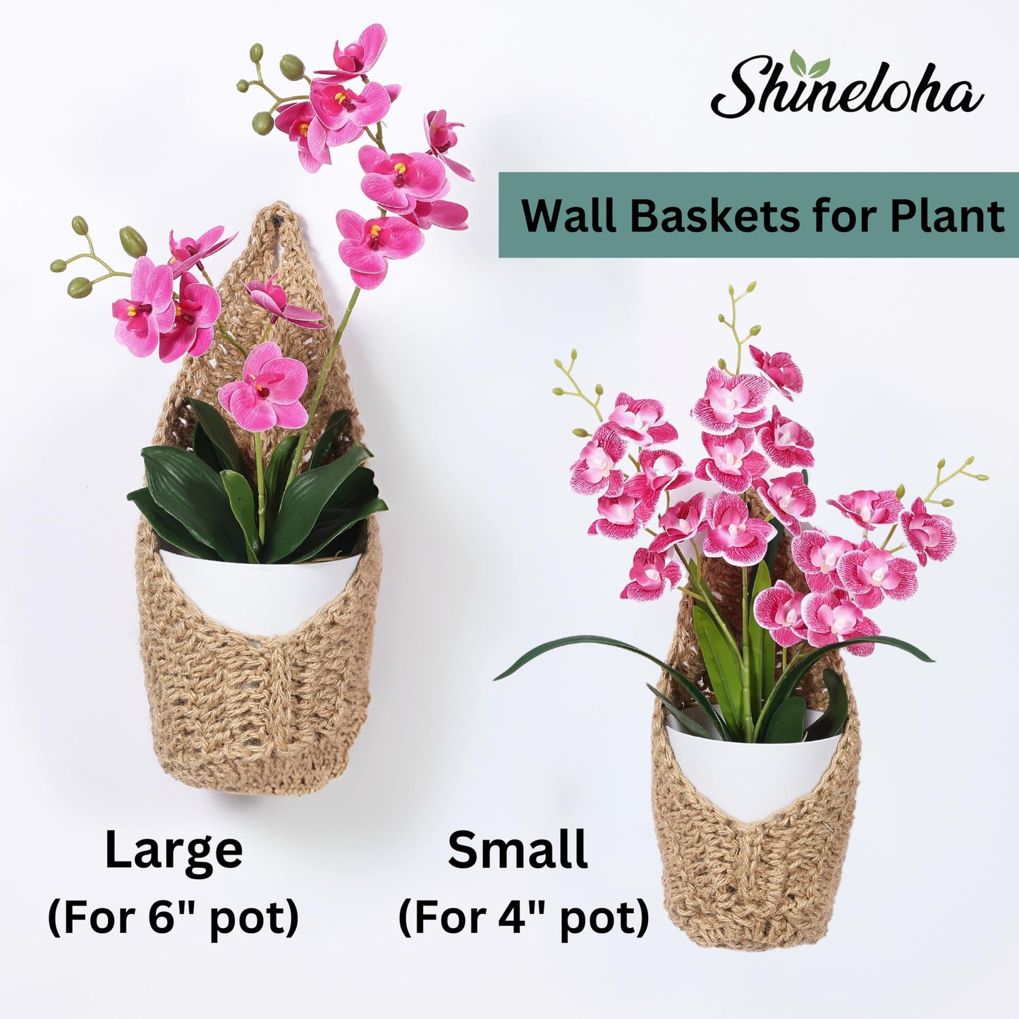 Shineloha 2 Pack 6-inch Hanging Planters for Indoor Plants, Macrame Wall Plant Hanger | Wall Plant Holder, Wall Planters for Indoor Plants (2 Pack, for up to 6 inch Pot)