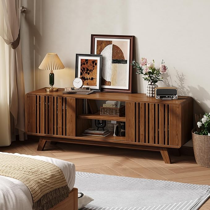 ONBRILL 63-Inch TV Stand for TVs up to 75 Inch, Mid-Century Modern Television