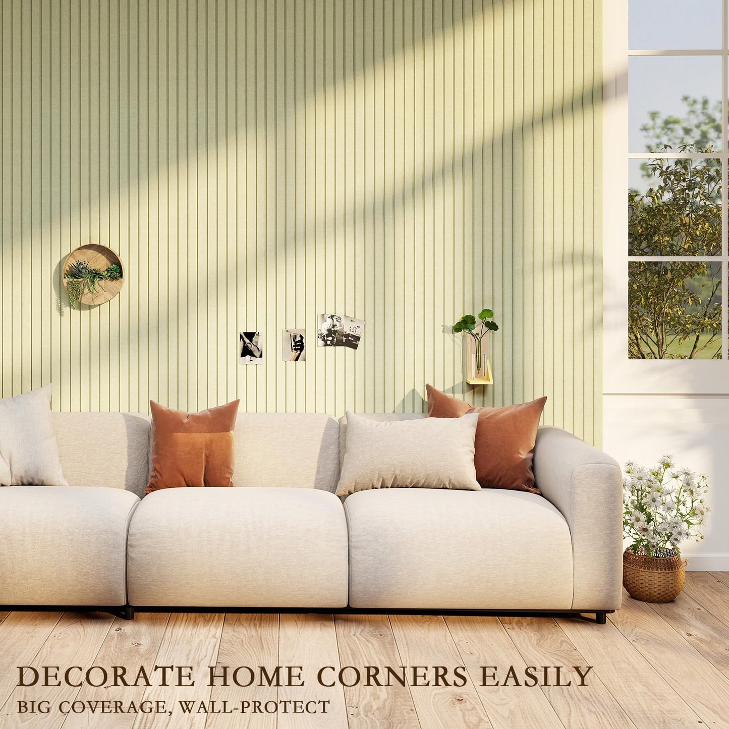 JBER Large Felt Bulletin Board 36" x 24" - 6 Pack Felt Wall Tiles, Cork Board Alternative to Use in Office & Home Decor, Classroom Decor, Vision Board to Display Your Photos(Grass Green)