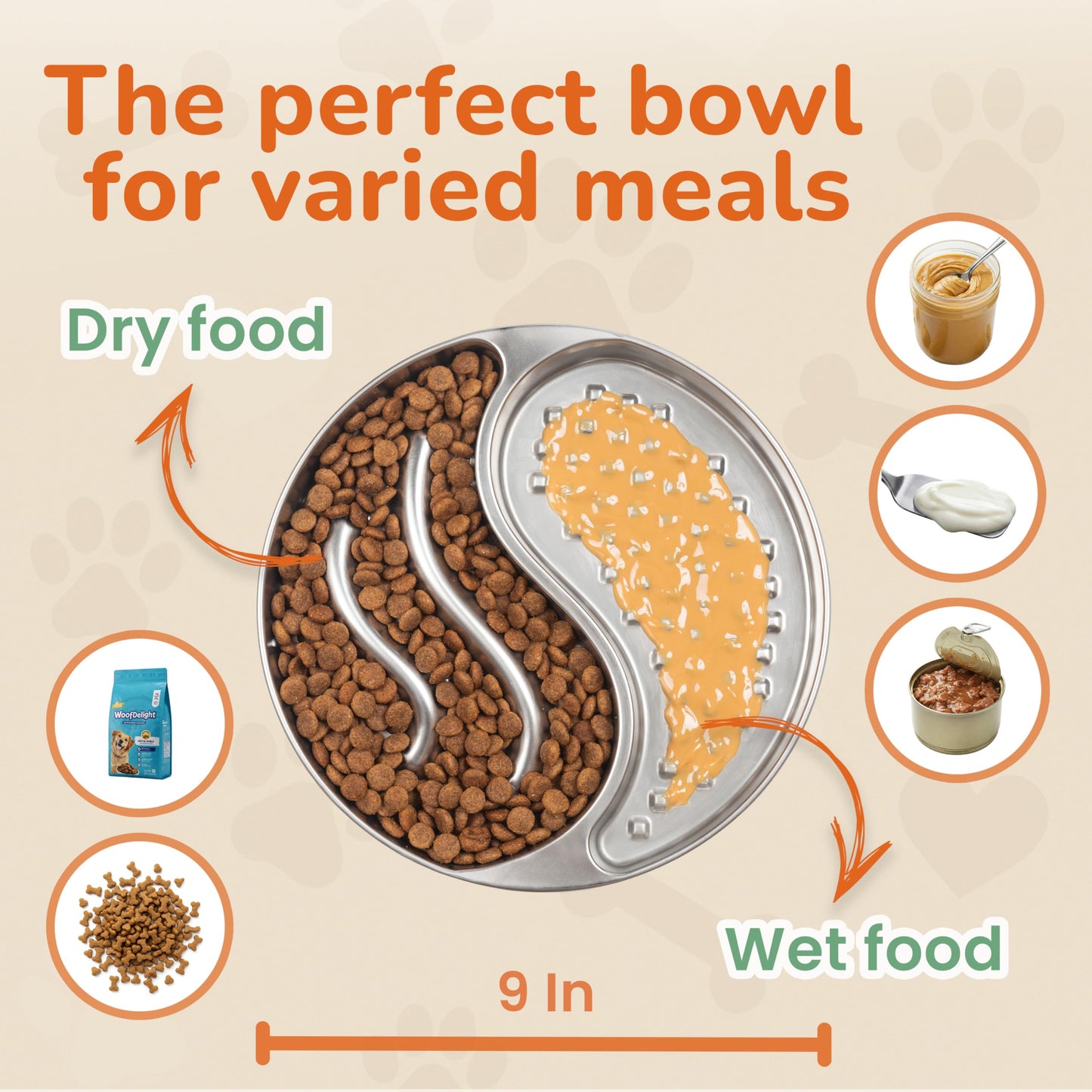Stainless Steel Slow Feeder Dog and cat Bowl & Lick Mat โ 2 Cups, Enrichment Puzzle for Small & Medium Pets, Improves Digestion & Supports Meal Variety, with Non-Slip Suction Cups
