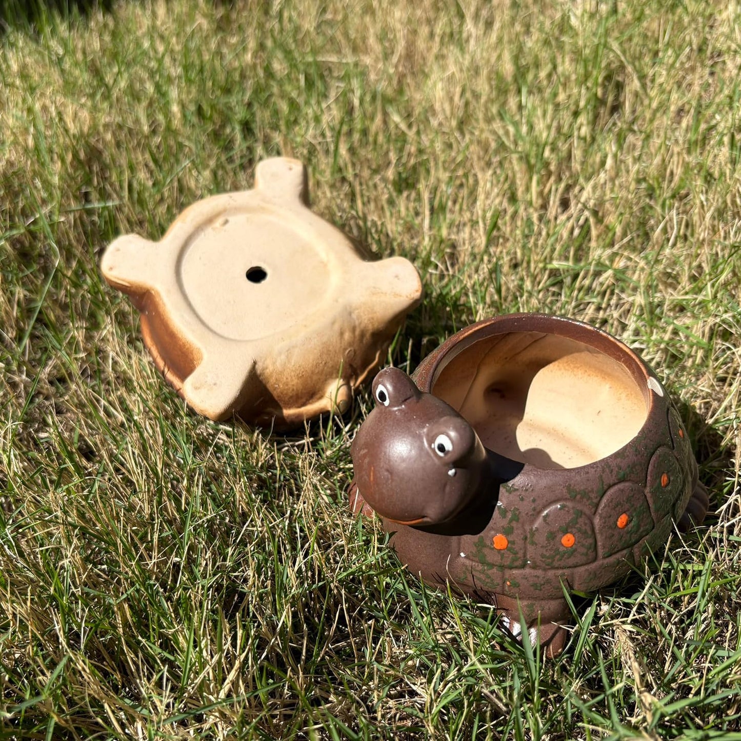 LLYSTTDS Turtle Plant Pot Animal Garden Pots Ceramics Succulent Planter Tabletop Decorations for Home Office Desk Mini Ornament(Does not Contain Plants)
