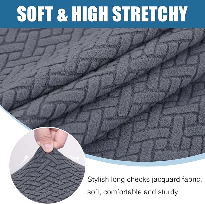 Smiry Waterproof Couch Cushion Covers, Stretch Jacquard Thick Sofa Cushion
