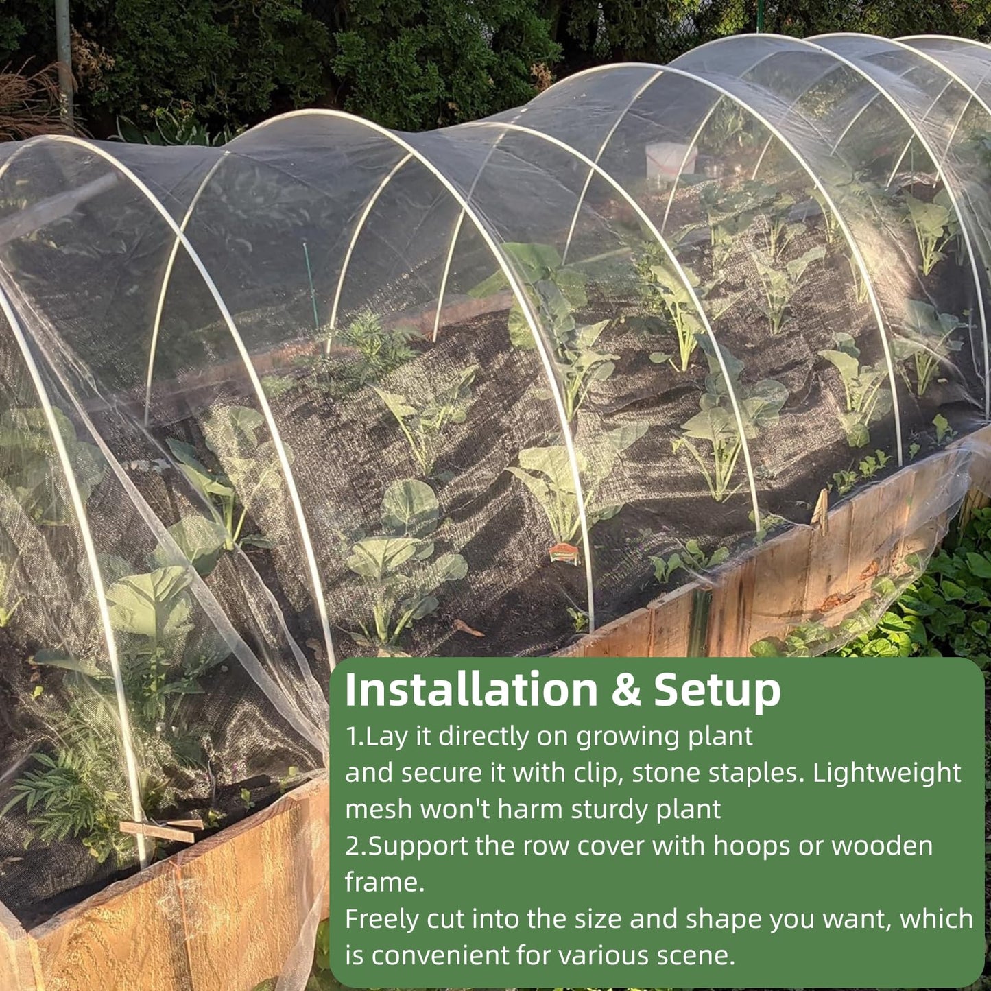 Garden Netting for Raised Beds, 10 ft x 33 ft Ultra Fine Mesh Mosquito Net Pest Barrier Bird Bug Insect Netting for Garden Greenhouse, Plant Row Cover for Protect Vegetables Fruits Flowers Trees