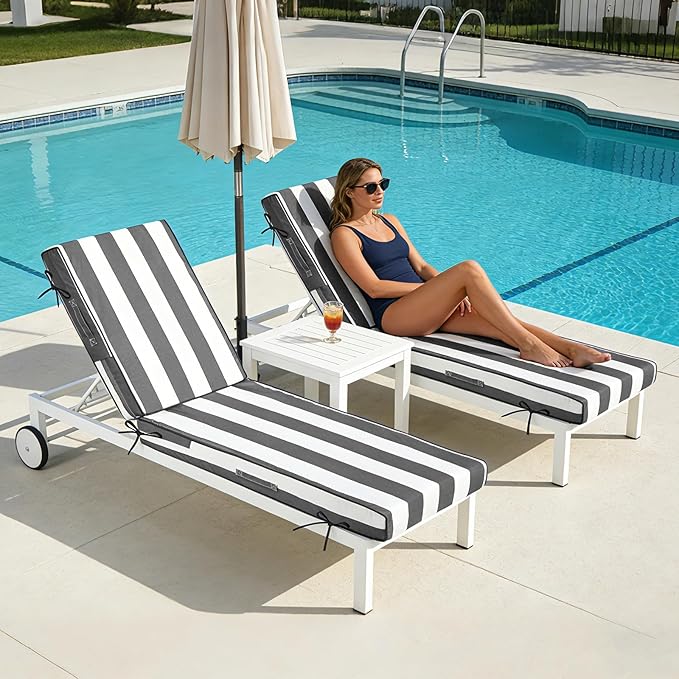 72x21x4in Lounge Cushions for Outdoor Furniture, Outdoor Lounge Chair Cushions