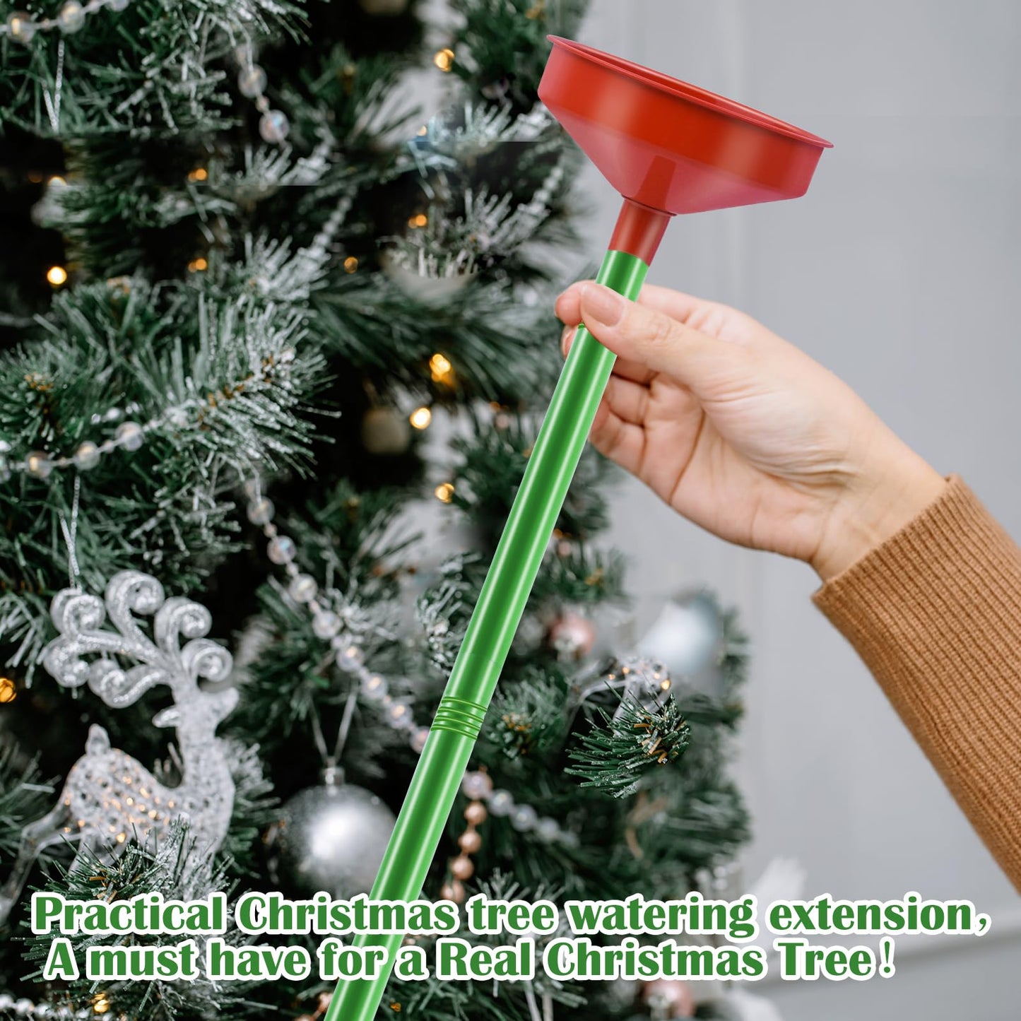 47inch Christmas Tree Watering Funnel Christmas Tree Watering System with Large Stainless Steel Tubes Xmas Tree Watering Device Easy Assembly Plant Watering Tool for Indoor Outdoor Xmas Tree
