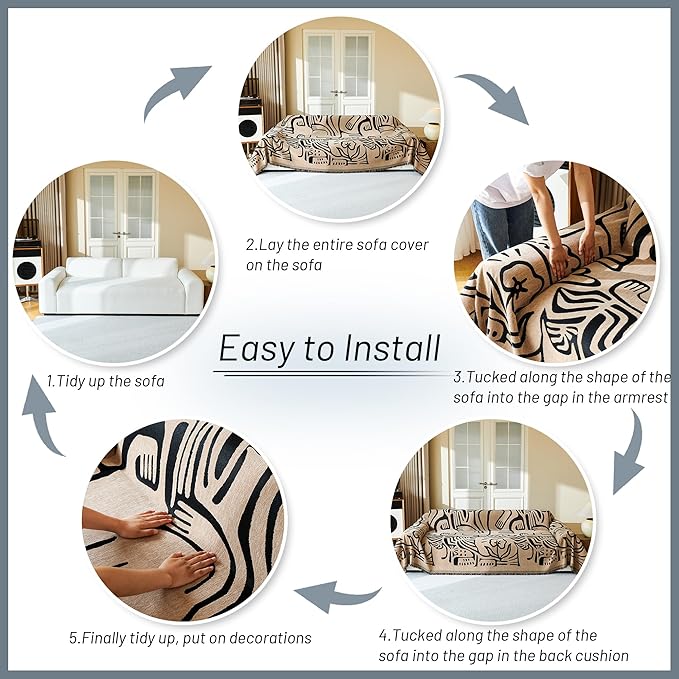 MYSKY HOME Couch Cover for Dogs, Washable Couch Covers, Sofa Covers for