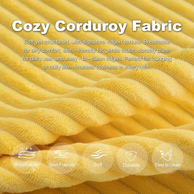 Giant Bean Bag Chair for Adults, Corduroy Chaise Lounge