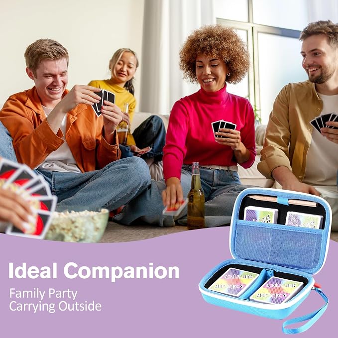 ProCase Hard Playing Card Game Carrying Case, Travel Storage Box Holds 300+ Trading Cards, Bag Holder for Classic Board Game UNO, Five Crowns,SKYJO, PlayMonster and More (Case Only) -Blue