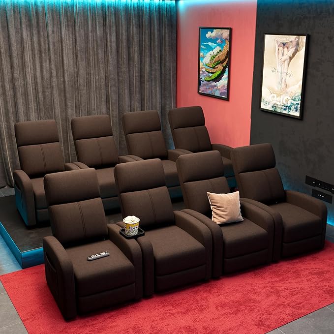 GarveeHome Linen Fabric Manual Recliner Chair,