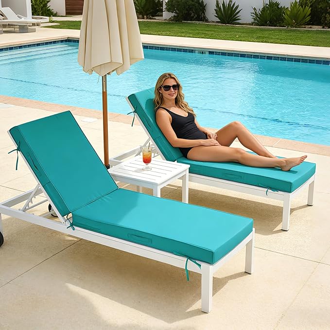72x21x4in Lounge Cushions for Outdoor Furniture, Outdoor Lounge Chair Cushions