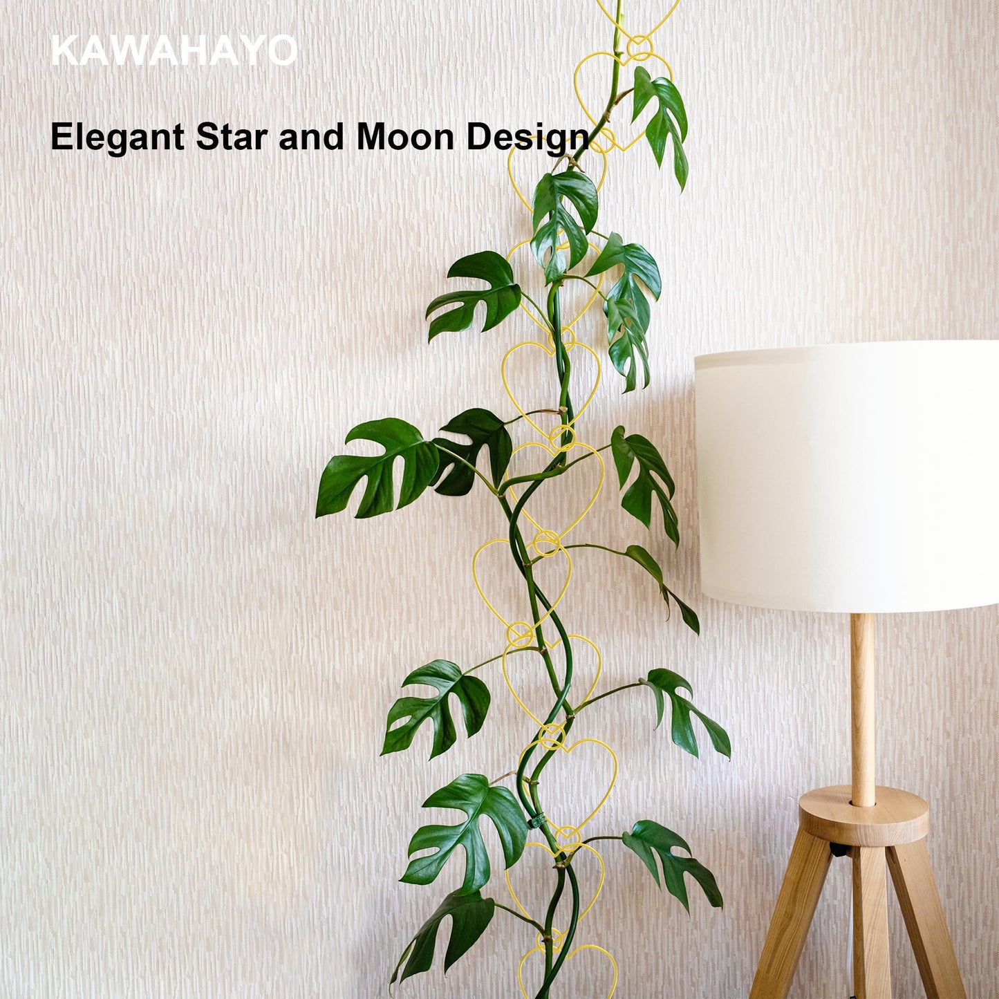 20 Pcs Chain Trellis for Climbing Plants Indoor Outdoor, Plant Trellis, Garden Plant Wall Trellis, Vine Support Houseplant Accessories for Monstera, Pothos, Ivy, Climbing Plants (Gold Heart)