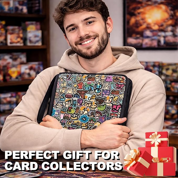 440 Card Binder 4 Pocke 3-Ring Trading Card Binder with 55 Page Removable Sleeves, High Storage Trading Card Holder Collection Card Album Carrying Organizer Case for TCG Cards-red