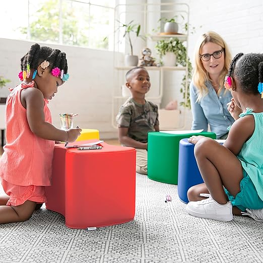 ECR4Kids SoftZone Toddler Modular Stool Set, Flexible Seating
