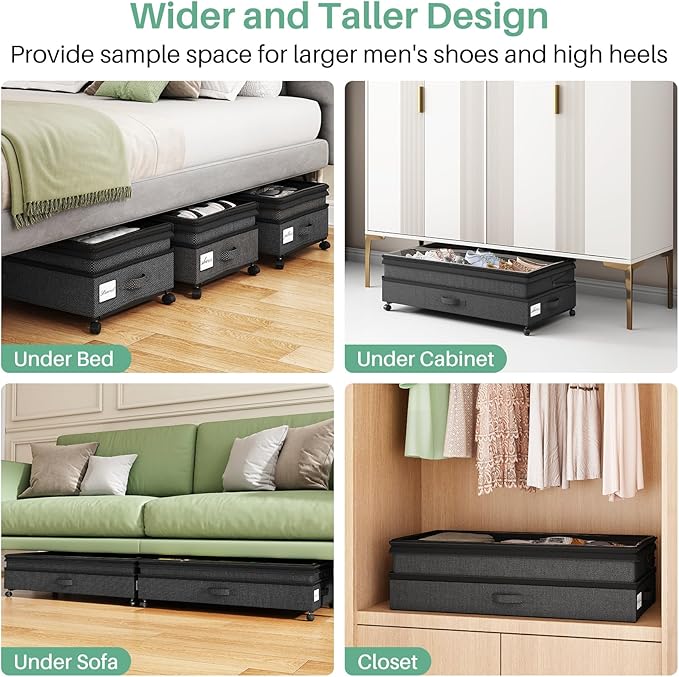 Kitstorack 4 Pack Height-adjustable Under Bed Storage