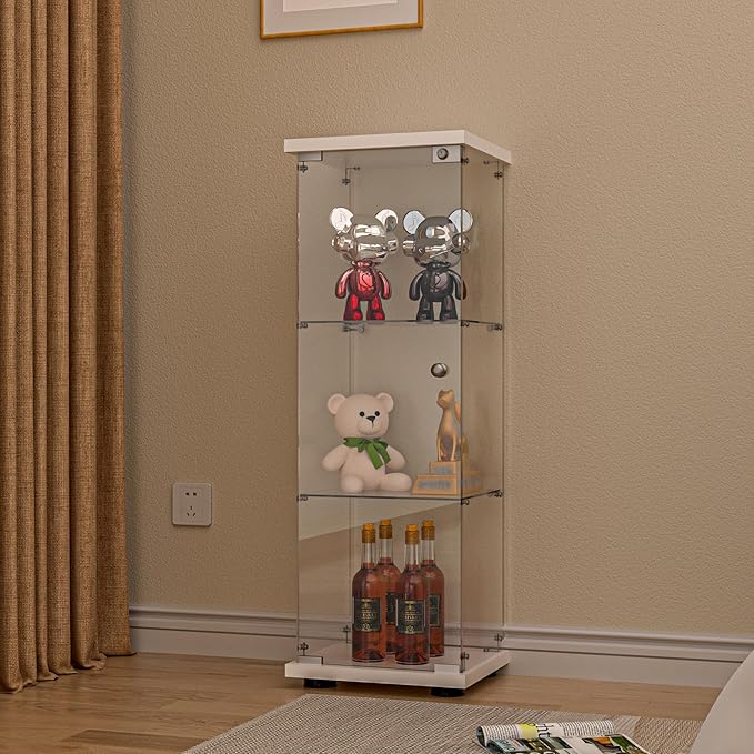 FANYUSHOW 3-Shelf Glass Display Cabinet
