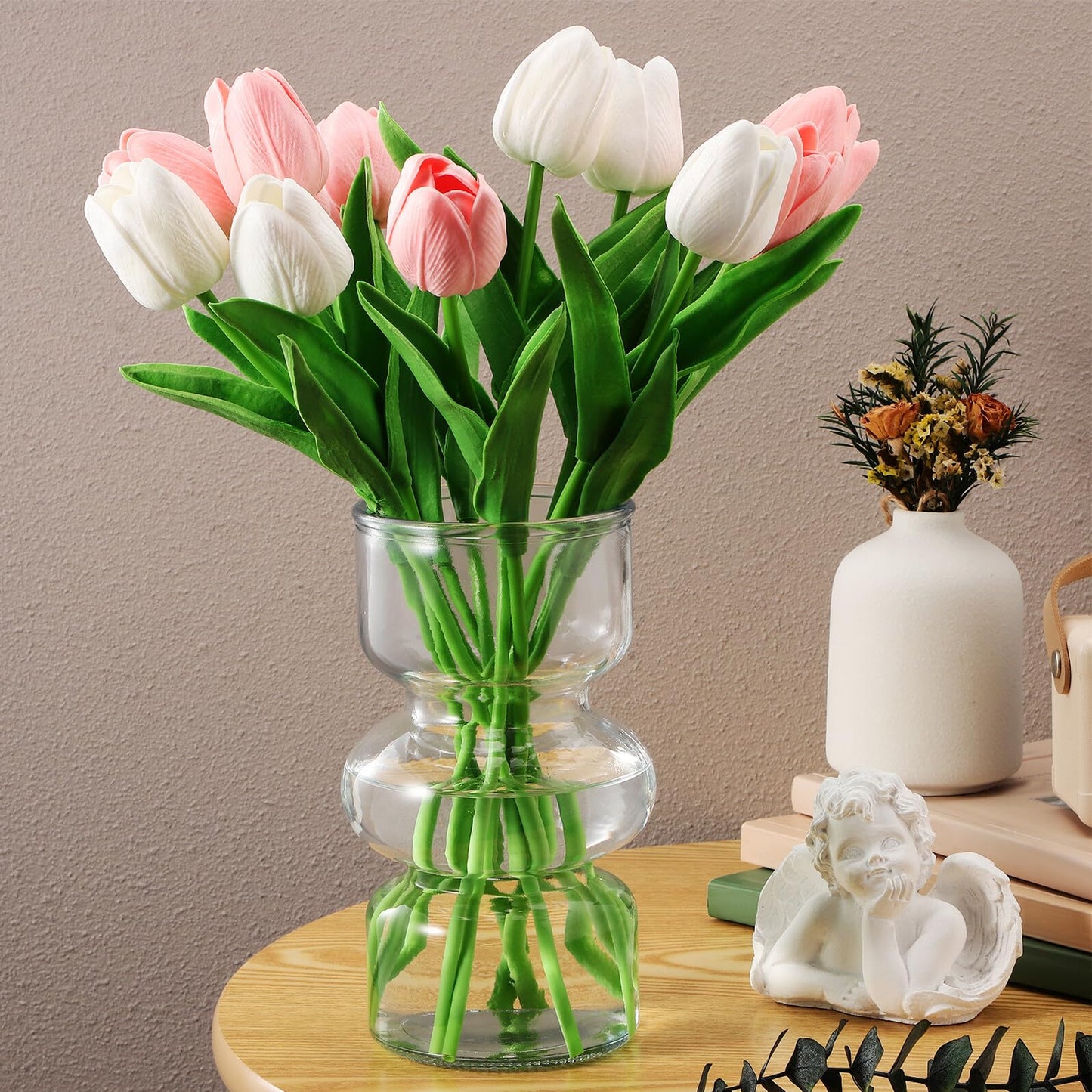 TOYANDONA Glass Flower Vase Decorative Centerpiece for Home and Wedding Decor, Gourd-Shaped Glass Vase for Floral Arrangements and Plants Terrarium, Desktop Flower Holder