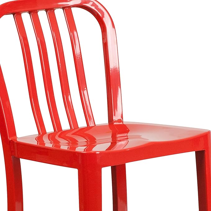 Flash Furniture Commercial Grade 24" High Red Metal Indoor-Outdoor Counter