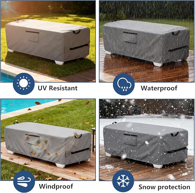 600D Heavy Duty Outdoor Waterproof Lounge Chair Cover