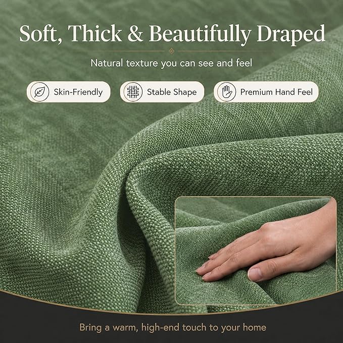 Mini Chenille Linen Blend Upholstery Fabric by the Yard, 57 Inch Wide Soft