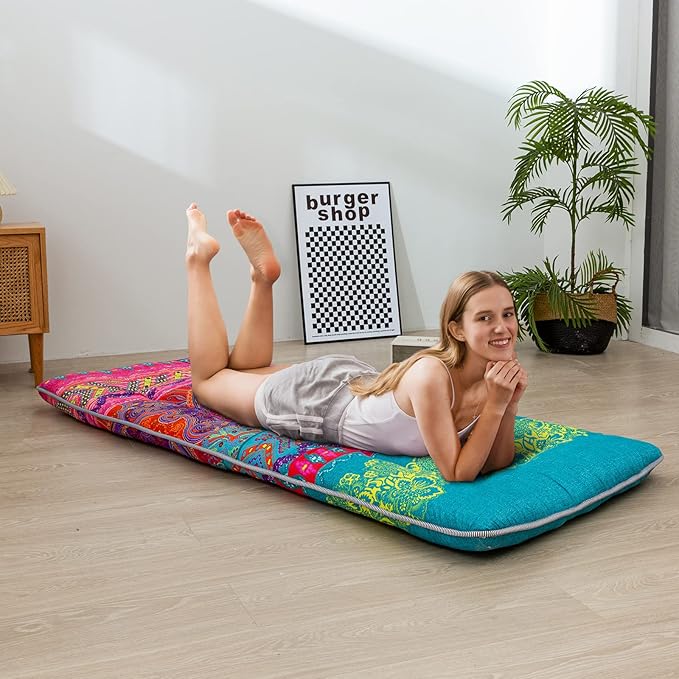 MAXYOYO Bohemian Floor Bed, Japanese Futon Mattress, Narrow Twin Single Bed