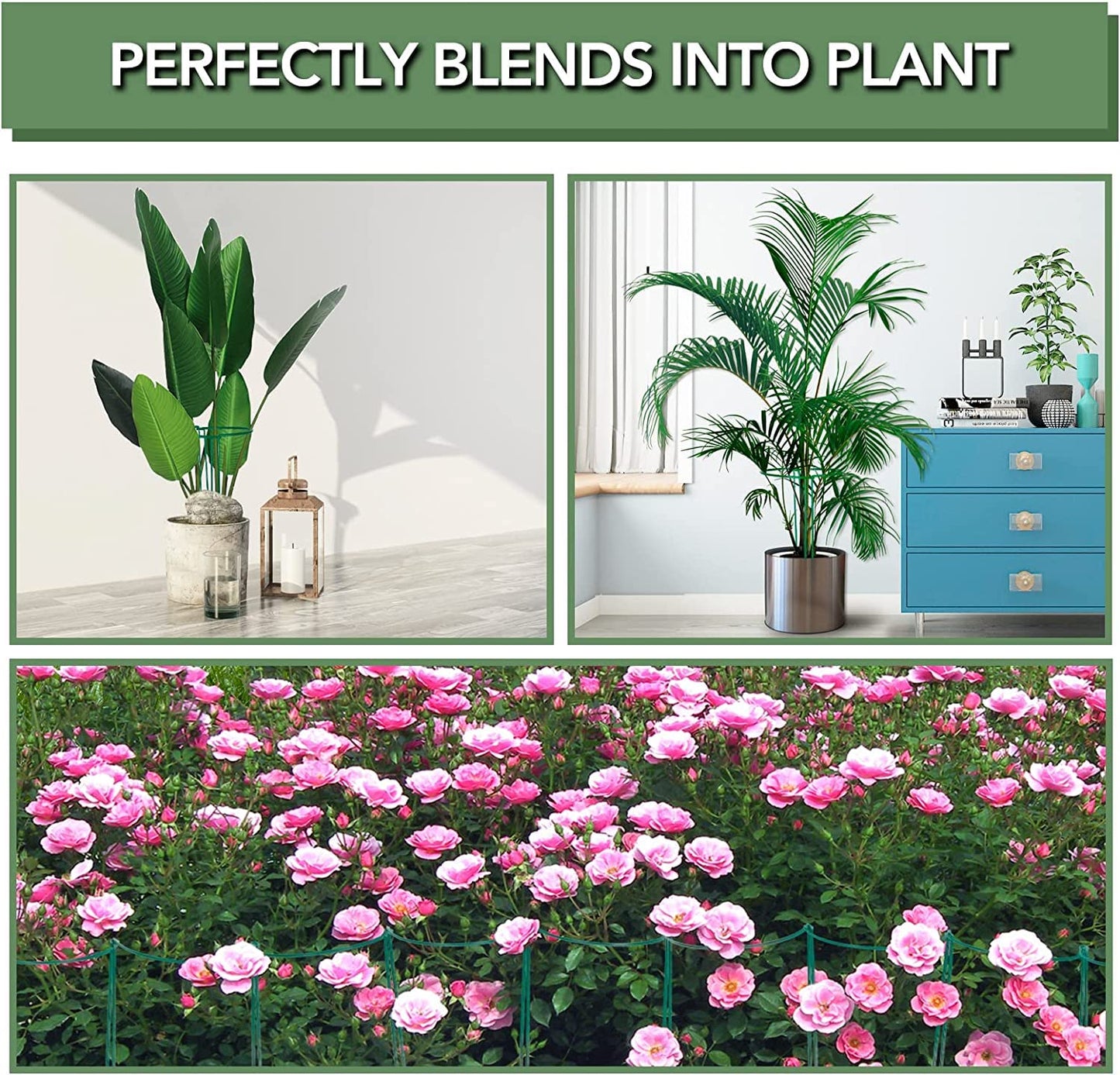 Joyhalo 12 Pack Tall Snake Plant Support Stakes for Indoor Plants 24 Inch, Peony Cages and Supports, Peony Cage with 15 Pcs Twist Ties, Monstera Plant Support for Plants Tomato, Hydrangea, Monstera