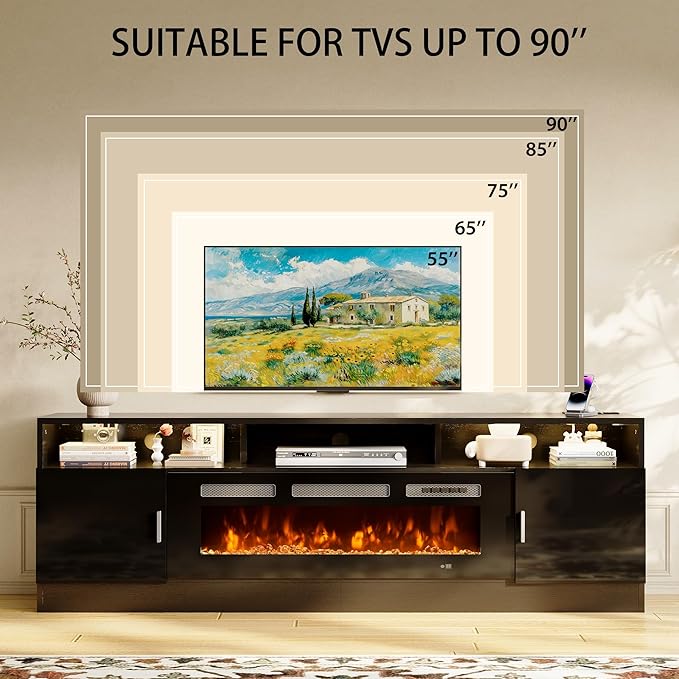 oneinmil 78" Fireplace TV Stand