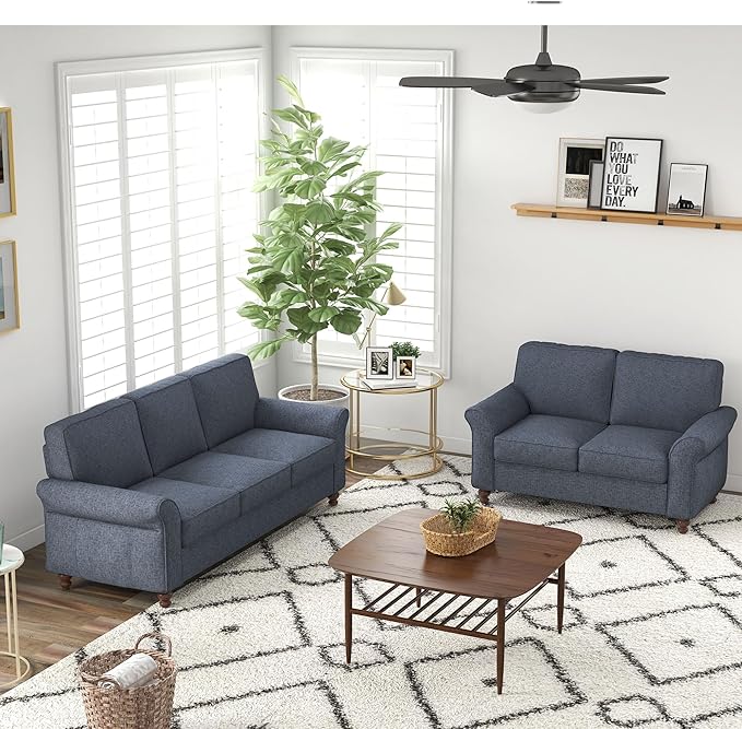 Bonzy Home 57" Loveseat Sofa, 2 Seater Comfy Love Seat Sofa