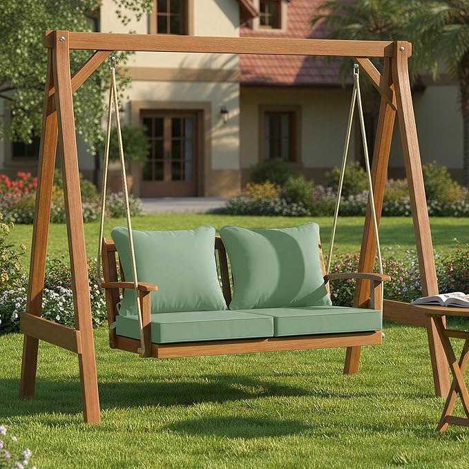 Summsun Outdoor Chair Cushions Set of 2, Waterproof Back Pillow and Seat