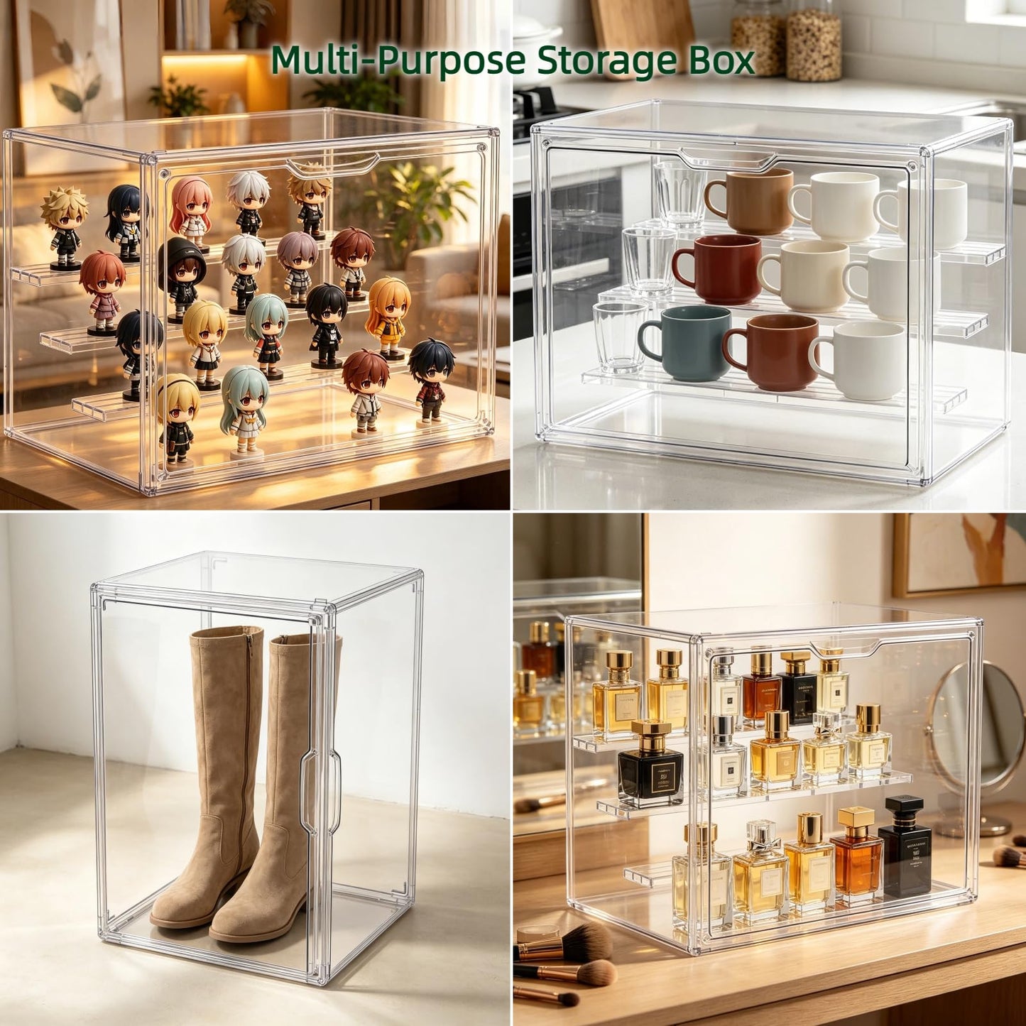 Clear Mini Greenhouse Indoor, Small Portable Tabletop Green House with Magnetic Door for Seed Starting, Plant Grow Warmer and Home Gardening Display