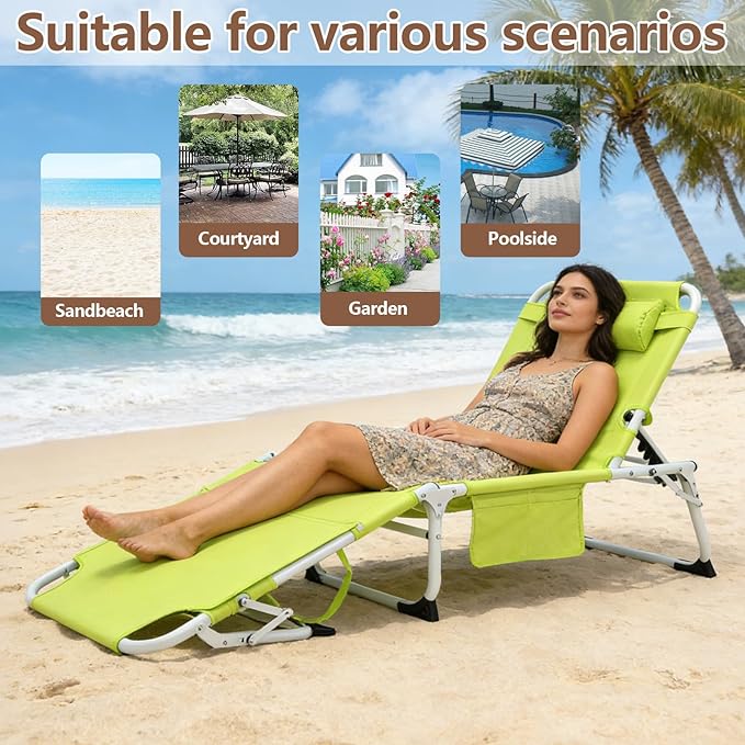 3-in-1 Heavy Duty Tanning Chair