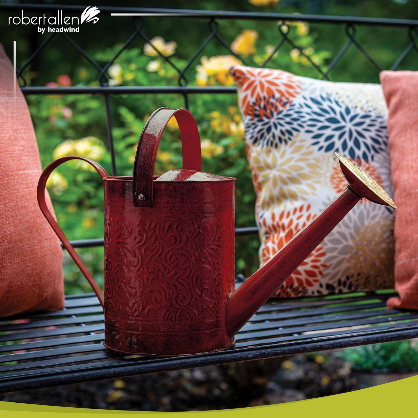 Robert Allen MPT01184 Morgan Metal Watering Can, 1 Gallon, Autumn Blaze