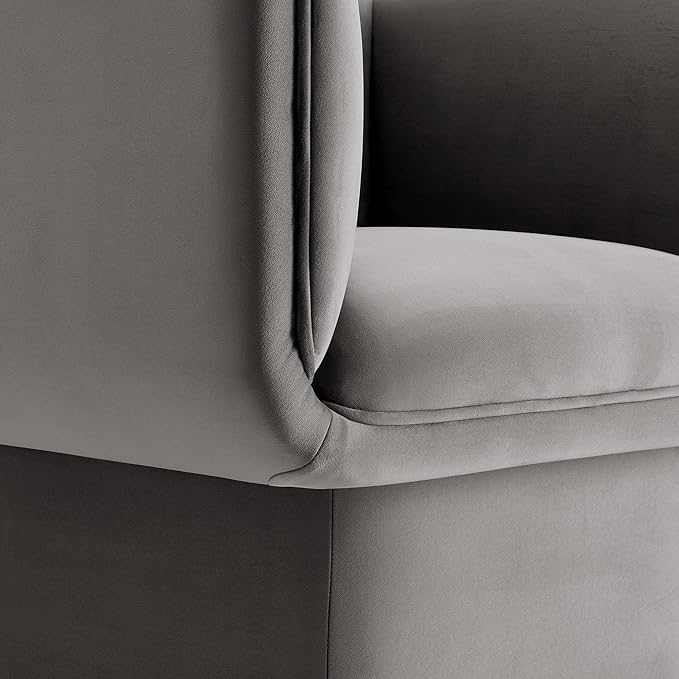 Modway Tate Performance Velvet Accent Chair in Storm Gray