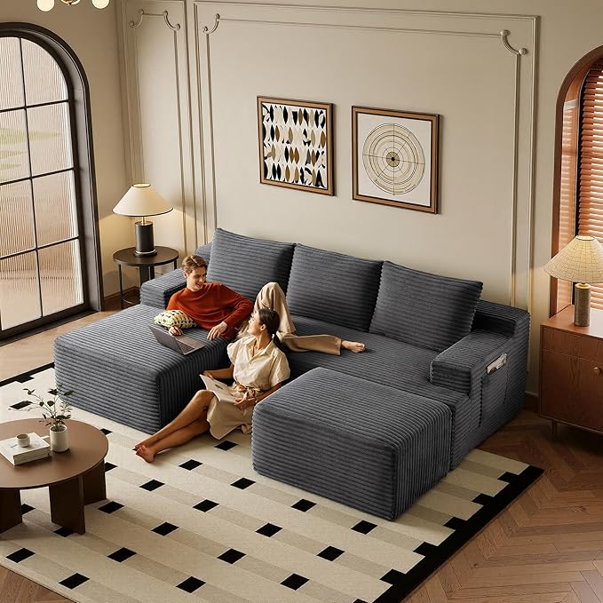 96" Sectional Couches for Living Room Cloud Couch Sofa