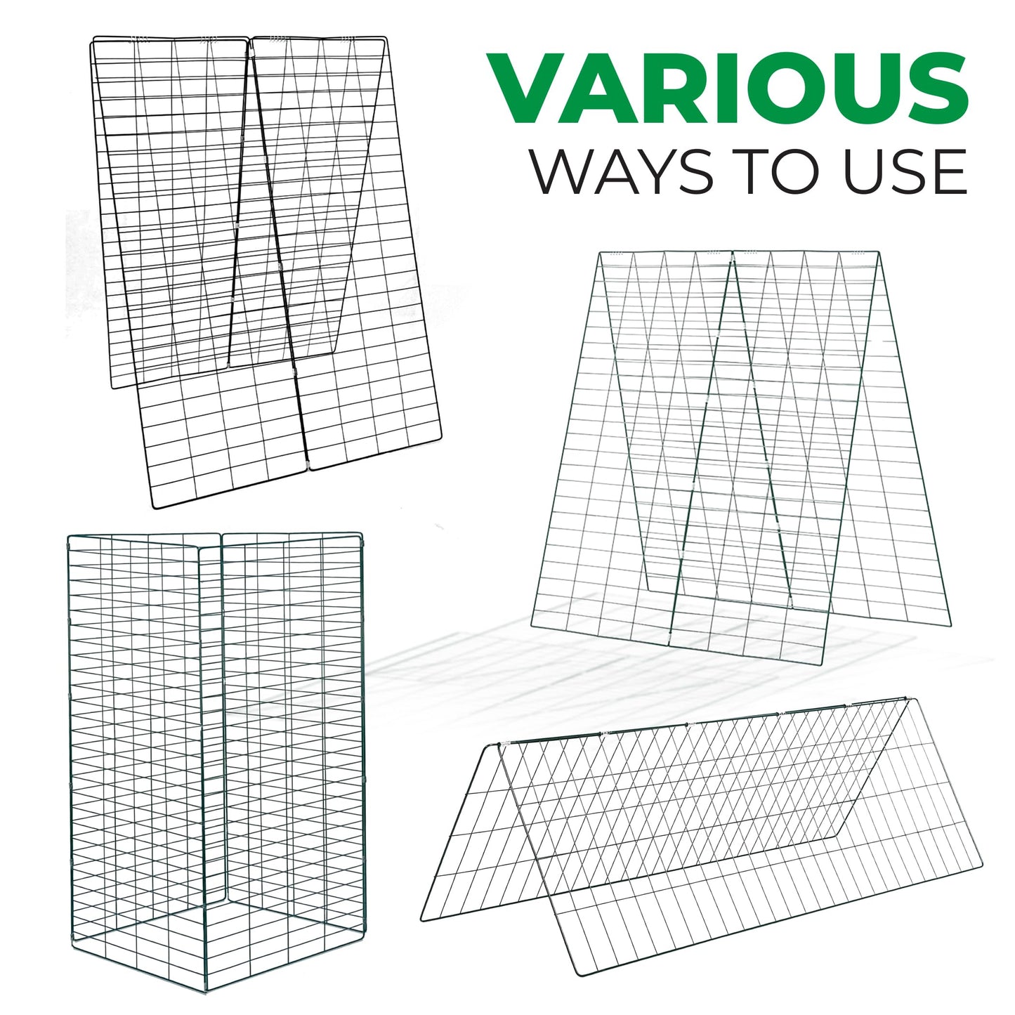 FazCo – Cucumber Trellis for Garden Raised Bed - 48" by 34" Outdoor Foldable Pea Trellis - A Frame Panel for Climbing Plants Vegetables Vines with Plant Support Clips & Staple Pins