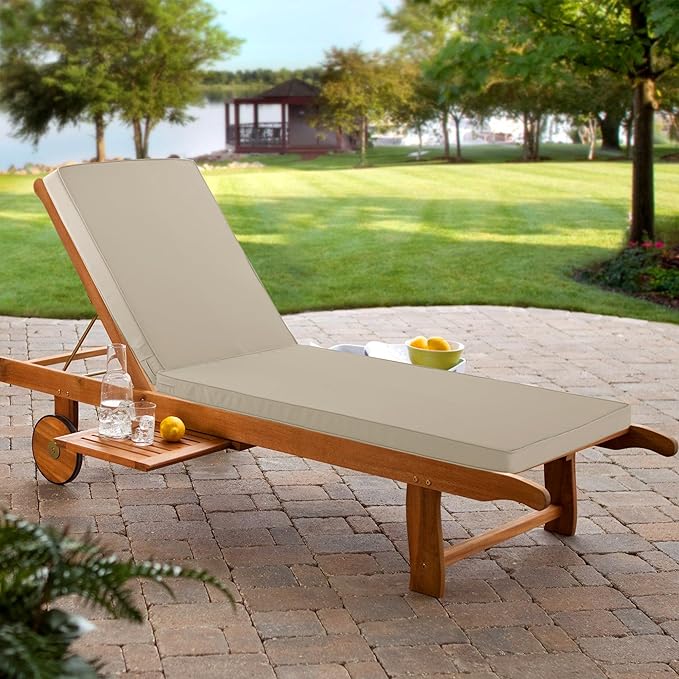 Chaise Lounge Cushion for Outdoor Furniture, Waterproof Fade and Tear Resistant