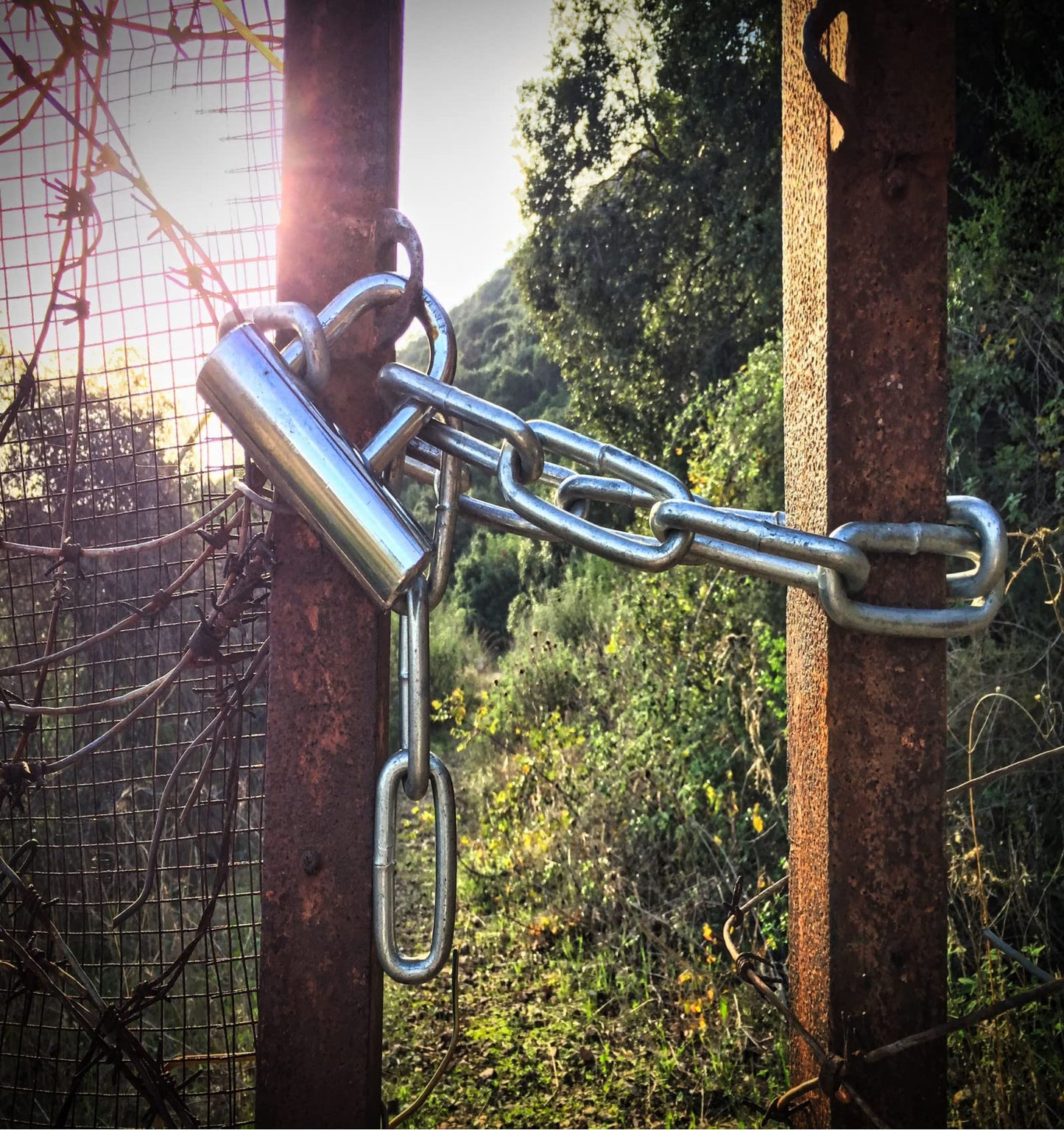 Gate Chain for Outdoor Fence - Rustproof Metal Gate Latch Chain with Hooks, Secure and Durable for Garden, Yard, and Farm Use - Easy Installation, Weather Resistant (2 Pack)