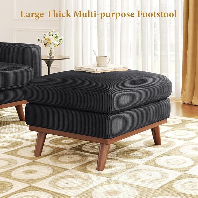 Vesgantti Large Ottoman for Modular Sofa, 29.5" Corduroy Ottoman