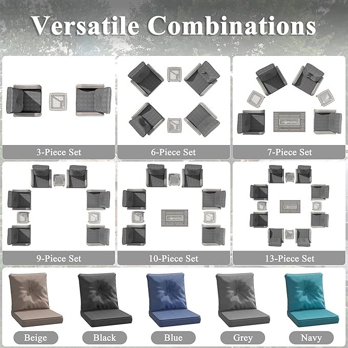2-Seat Modern Patio Furniture Set