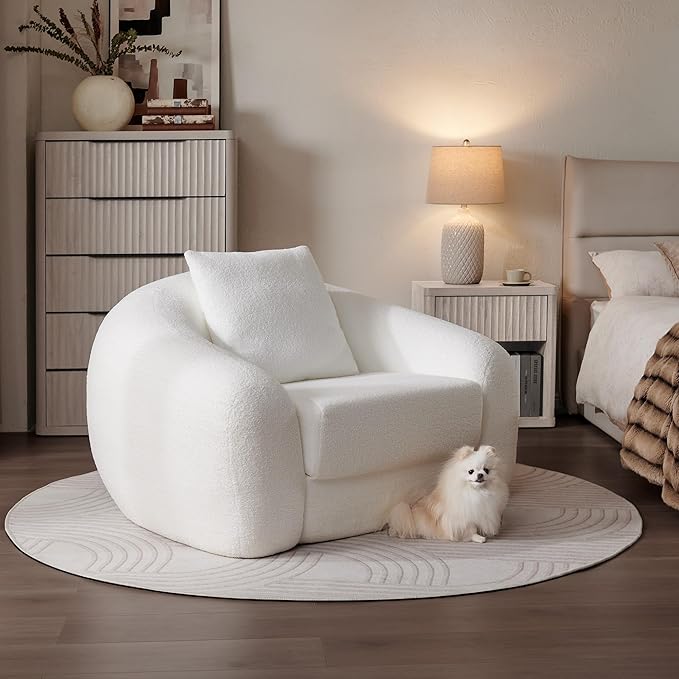 SICOTAS 49.9" Curved Convertible Sofa Couch Bed