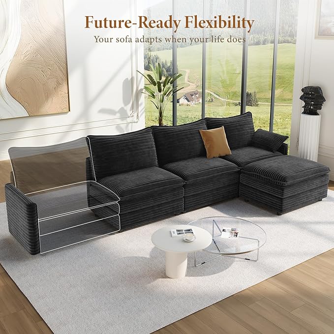 Vesgantti 108" Modular Sectional Sofa, Comfy Cloud Couch