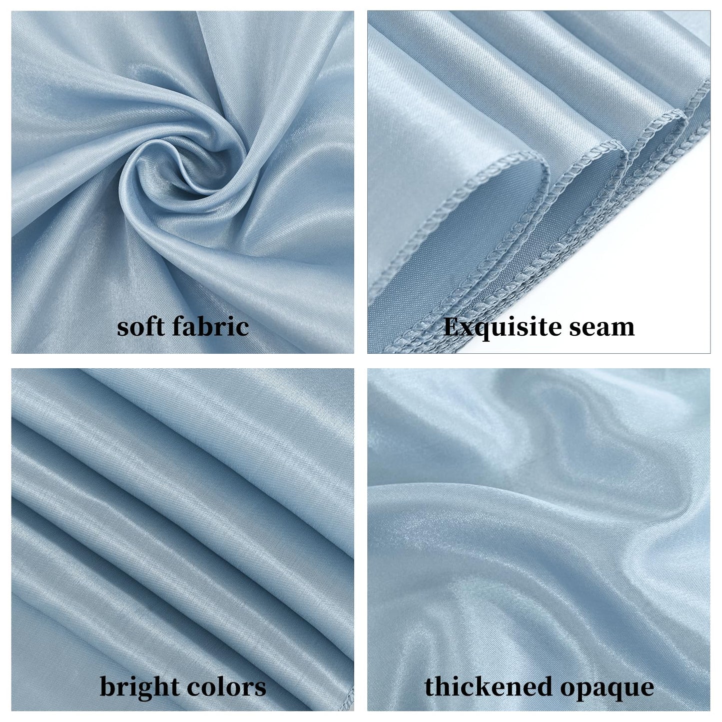 Lykoow 100 Pcs Satin Chair Sashes 78 inch for Wedding Reception Party Hotel Home Kitchen Decoration-Dusty Blue