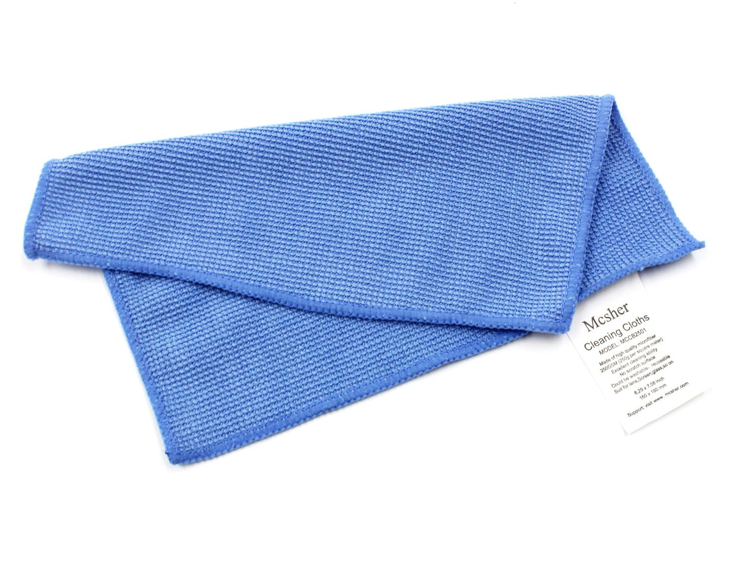 Mcsher Microfiber Cleaning Cloths - 6 Pcak, Blue, 6"x 7" Inch