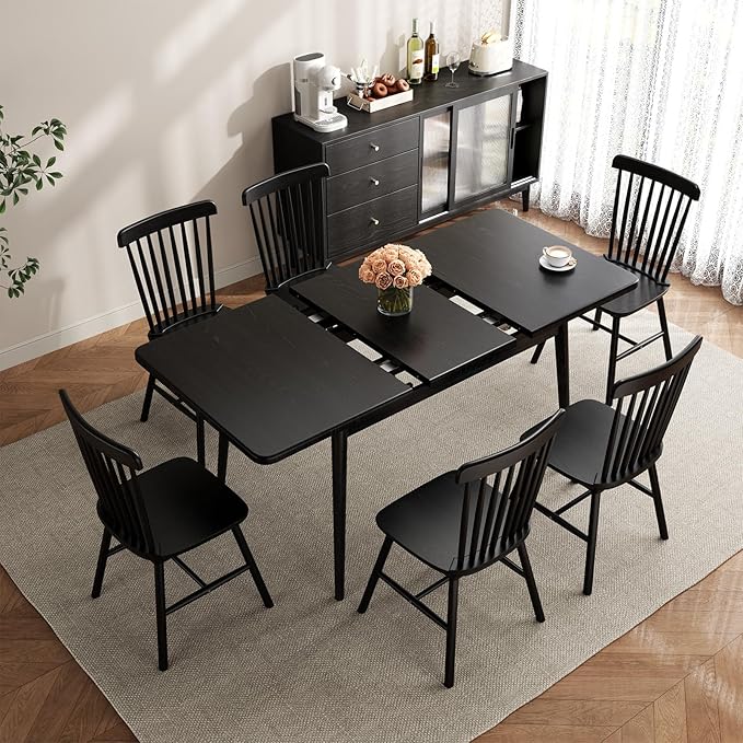 Muwuele Solid Wood Extendable Dining Table