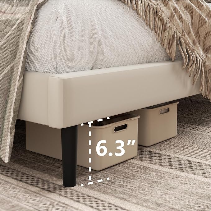 HAOARA King Size Bed Frame, King Size Platform Bed Frame and Velvet Upholstered