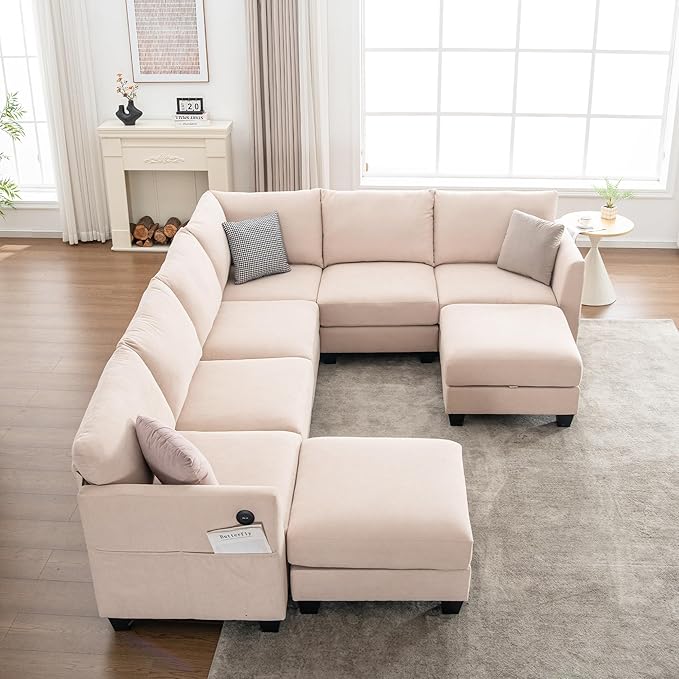 122.8" Large Sectional Couches for Living Room, 6 Seater L Shaped Modular