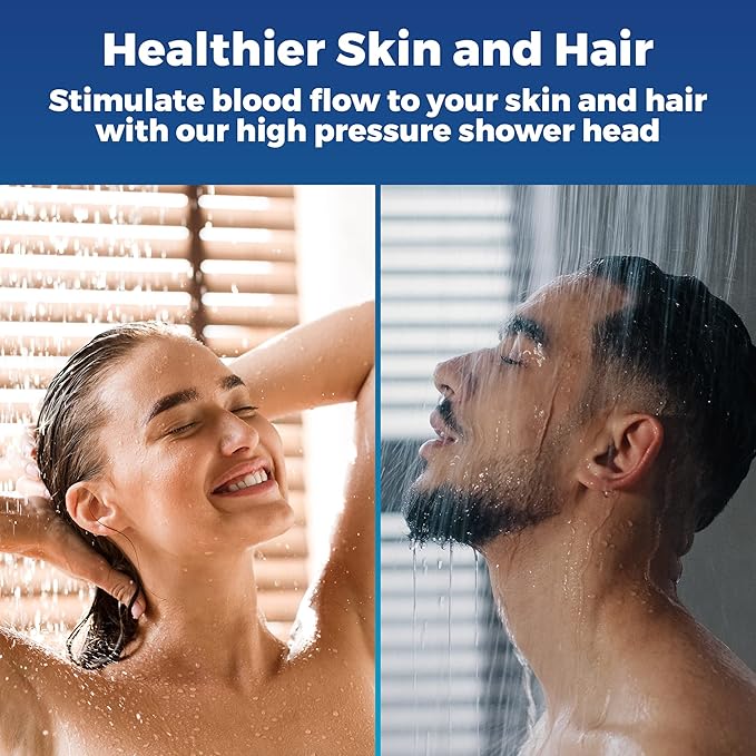 High Pressure Shower Head - Anti-Clogging Silicone Nozzles 2.5 GPM Removable Restrictor - Easy to Clean and Install - Includes Plumbers Tape - 6 inch - (Matte Black 2.5GPM)