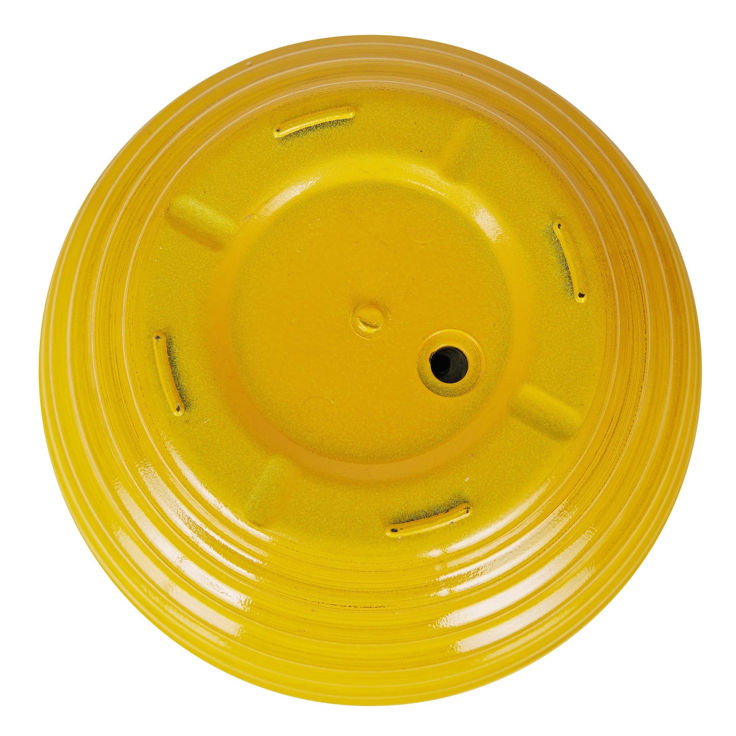 Alpine Corporation TWM116HH-S-YL Indoor/Outdoor 12" Round Plastic Planter, Ribbed Planter with Drainage Hole and Plug, Yellow