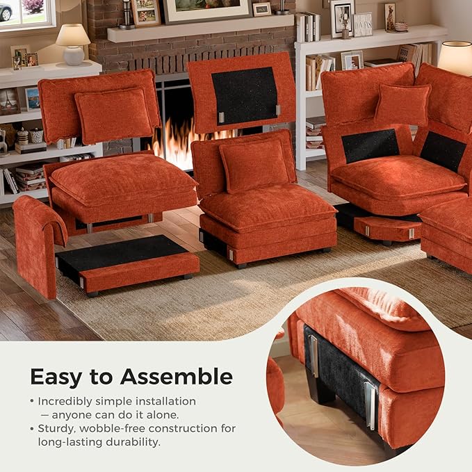 ELUCHANG Oversized 79" Modular Sectional Sofa, Comfy Cloud Couch