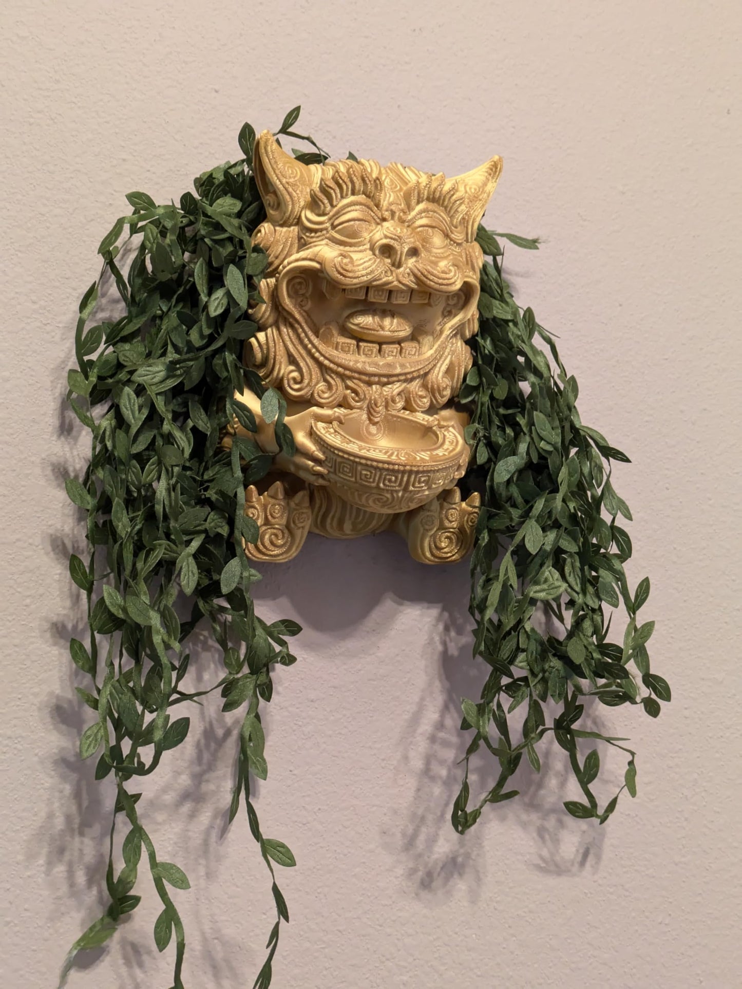Gallery of Drip Wall Planter β Chinese Foo Lion Guardian Flower Pot, Hanging Dragon Dog Planter for Indoor & Outdoor Garden Decor, Unique Wall Art for Plants & Succulents (Gold, Larger 8" Height)